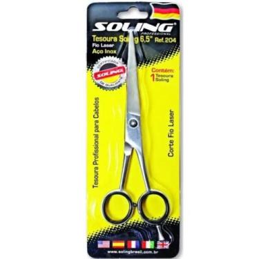 Imagem de Tesoura de Cabelo Fio Laser Soling Profissional 6,5 16,5 cm