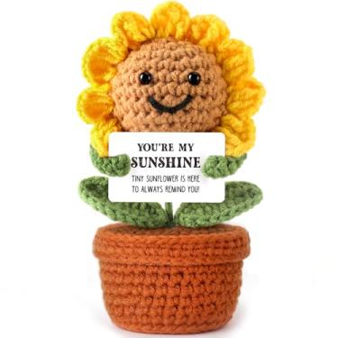 Imagem de You Are My Sunshine Emotional Support Gifts for Teacher Friend Parents Sister Sunflower Crochet Funny Gifts for Christmas Birthday Valentine'S Day Cute Sunflower Positive Cheer Up Office Decor