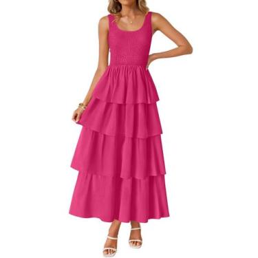 Imagem de Vestido ZESICA 2025 Summer Boho Midi sem mangas para mulheres