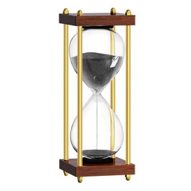 Imagem de Temporizador de areia 60 minutos, haste dourada de 60 minutos, ampulheta e relógio de areia, vidro de 1 hora de madeira Retor, Sandglass de uma hora, Reloj de Arena, criativo, casamento, decoração
