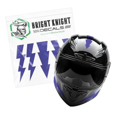 Imagem de Adesivos de Relâmpago Refletivos Bright Knight (Roxo, Pacote com 1) - Adesivos Retrorrefletivos de Capacete Premium 3M para Bicicletas, Motocicletas, Laptops e Mais - Decalques Relâmpago para