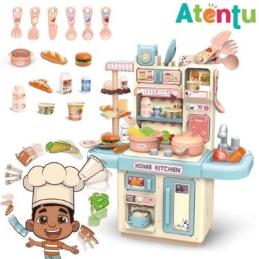 Imagem de Cozinha Infantil Brinquedo 33 Acessórios com Luz Torneirinha sai Água 