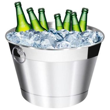 Imagem de Balde de Cerveja e Gelo Grande em Alumínio Térmico Lixado 10L - VihLuz