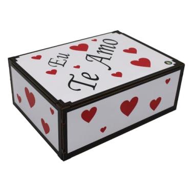 Imagem de Caixa Organizadora Presente para Dia dos Namorados – Decoração Casa MDF Premium 23x17x9 (Te Amo)