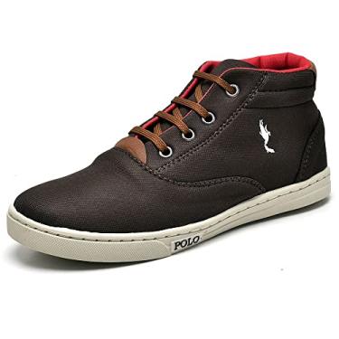 Imagem de Tênis Casual Masculino Menino Garoto Cano Alto Botinha Escola Tendencia, Ref.: SAP7800INF, Polo Blu ORIGINAL (Marrom, BR, Criança de 9 a 12 anos, Numérico, 28)