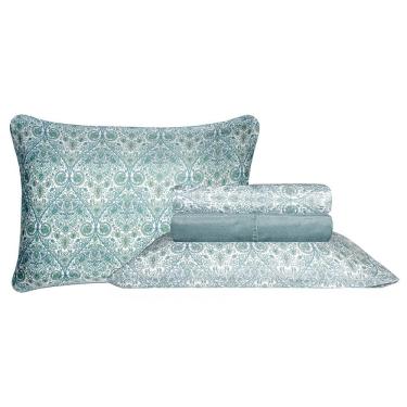 Imagem de Jogo de Cama Duplo Casal 4 Peças 140 Fios 250x220cm Florence Realce Premium - Sultan