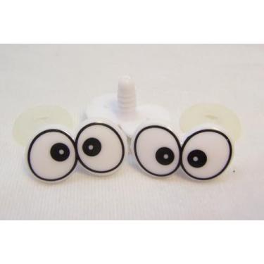 Imagem de Sassy Bears 15 mm Quadrinhos planos duplos olhos de segurança (5 pares) para ursos, bonecas, fantoches, artesanato