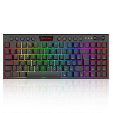 Imagem de Teclado Mecânico Gamer Redragon Yi RGB ABNT2 USB Switch Marrom - Preto