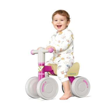 Imagem de WinHope Bicicleta de equilíbrio para bebês de 1 a 3 anos, rodas silenciosas, assento macio, sem bordas afiadas, andador infantil para meninos e meninas de 12 a 36 meses, presentes de aniversário (rosa