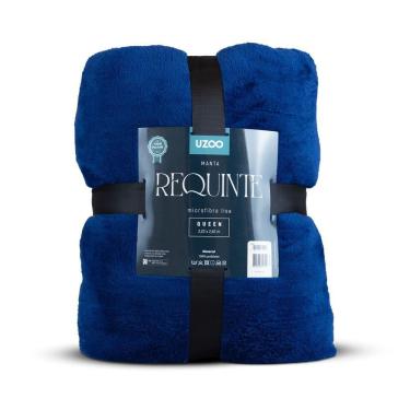 Imagem de Manta Microfibra Flannel Requinte Queen 220x240cm - Uzoo Manta Microfibra Flannel Requinte Queen 220x240cm Azul