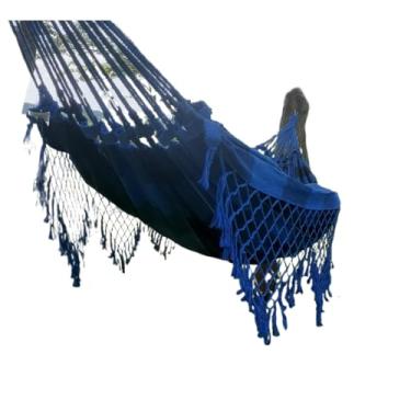 Imagem de Rede De Descanso dormir Em Tear De Casal Gigante(AZUL QUADRICULADO)