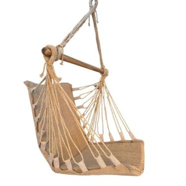 Imagem de Rede Cadeira De Teto Suspensa Reforçada Descanso e Balanço(CARAMELO-MESCLADO-CADEIRA)