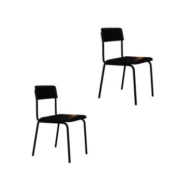 Imagem de Cadeira Fit Fixa C/4 Pes 475 X 505 X 810 Mm C/2 Un. Courino Preto Courino Preto