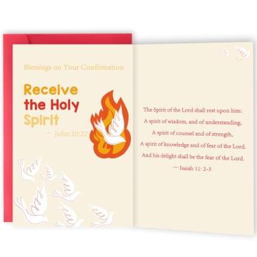 Imagem de Mcduldul Cartões de confirmação religiosa para meninas adolescentes meninos, cartões de felicitações inspiradores de confirmação para mulheres e homens, presentes cristãos batismo