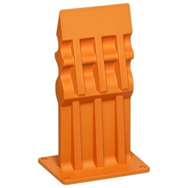 Imagem de LUMINFLY Divisor de lenha montado na parede para corte, mini cortador de madeira portátil feito de aço de alto carbono, design ondulado laranja exclusivo para fácil acendimento