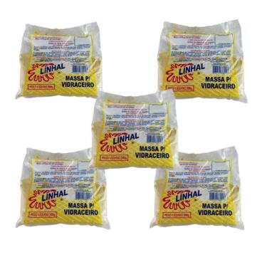 Imagem de Kit Com 5 Massa Para Vidraceiro Linhal 500g Profissional