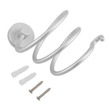 Imagem de Suporte de parede de liga de alumínio para secador de cabelo, prateleira organizadora de banheiro, compatível com a maioria dos secadores de cabelo, montagem oculta para banheiro, quarto, hotéis de
