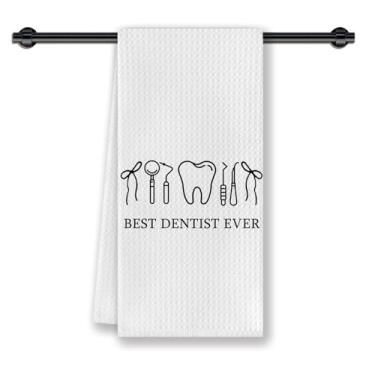 Imagem de CosxHabitat Presentes de dentista panos de prato de cozinha, presentes de assistente de higiene dental para mulheres, melhores toalhas de chá decorativas de mão para cozinha e banheiro, 40 x 61 cm