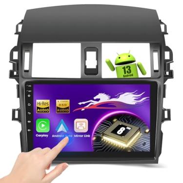 Imagem de [Qualcomm 8 núcleos 4 + 64 GB] Estéreo automotivo para Toyota Corolla (2009-2013) com tela sensível ao toque de 9 polegadas, rádio veicular Android 13 sem fio, Carplay, Android Auto BT5.1/DSP/áudio de