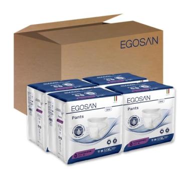 Imagem de Egosan Roupa íntima Maxi para incontinência, leve, respirável, descartável com camada de aquisição recém-projetada, elástica com absorção máxima, unissex (GG com 56 unidades)