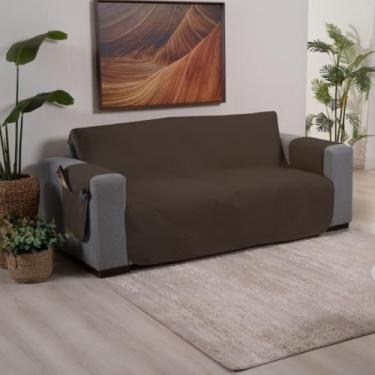 Imagem de Protetor de Sofá Retrátil Matelado 1 a 4 Lugares - Capa Protetora com Porta-Objetos para Todos os Modelos de Sofá(Marrom,3 Lugares King (1,80m))