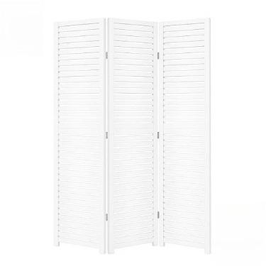 Imagem de Biombo de Madeira MDF Dobrável – Divisória Elegante para Sala e Quarto(Branco)
