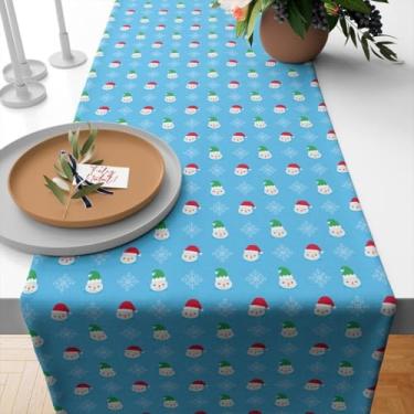 Imagem de Caminho de Mesa Natal, Caminho de Mesa Trilho Toalha Natal 4 Ou 6 Lugares, 1,35x0,40, Retrô(TME-16523)