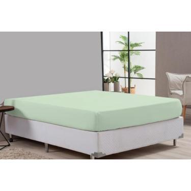 Imagem de Lençol Avulso 80% Algodão Verde Cama Casal King - Beatriz Enxovais
