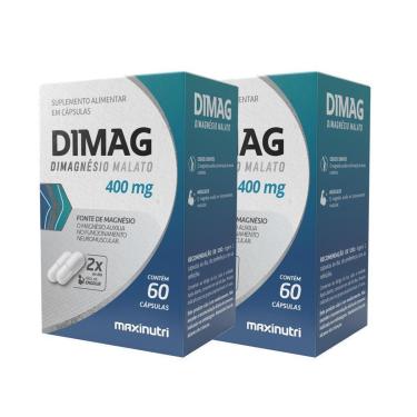Imagem de Kit 2 Dimag Dimalato de Magnésio 400mg 60 Cáps Maxinutri-Unissex