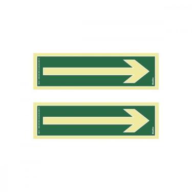 Imagem de Placa Sinalizacao Pvc 07X20 ''Seta Saida'' 2 Pecas Fluorescente 220Bu 