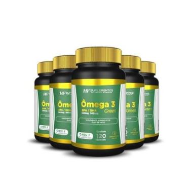 Imagem de 5X ÔMEGA 3 120CAPS EPA540MG + DHA360MG HF SUPLEMENTOS-Unissex