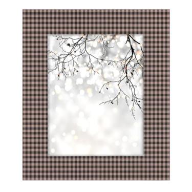 Imagem de Porta-retrato 8 × 10, xadrez vermelho escuro, feito de madeira maciça, 20 x 25 cm, moldura para exibição de mesa e montagem na parede, para decoração de casa e ideias de presentes para a família