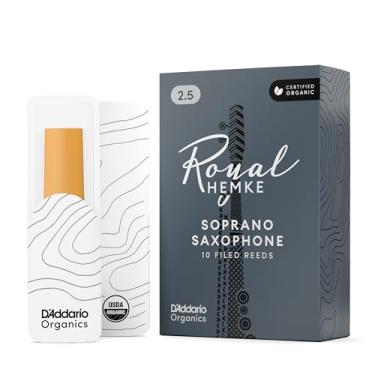 Imagem de D'Addario Royal | Palhetas de saxofone soprano orgânico Hemke, força 2,5, pacote com 10