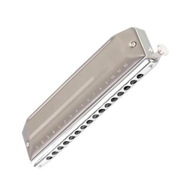 Imagem de Gaita profissional Play 16 furos C chave cromática pente de alumínio moderno palheta de latão cinza