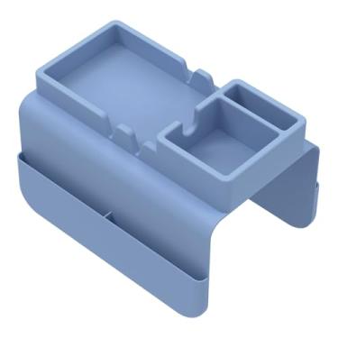 Imagem de Bandeja de braço de sofá, suporte de silicone antiderrapante para sofá, mesa de apoio de braço flexível e dobrável para lanches, telefone, controle remoto, lata de refrigerante, xícara de café (azul)