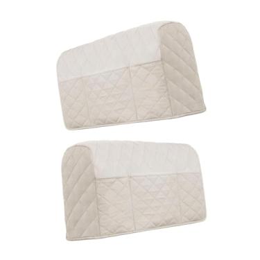 Imagem de IEUDNS 2 para apoio de braço de sofá com organizador de bolsos, removíveis e respiráveis para apoio de braço interno, para de sofá para sala de, Branco Marfim