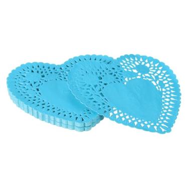 Imagem de YELARXI Doilies de papel, papel de coração, toalha de renda, descartáveis, utensílios de mesa modernos, decorativos a granel – Adequado para bolos/sobremesas/alimentos fritos grelhados assados) 15 cm