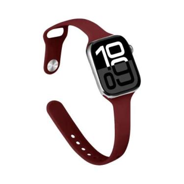 Imagem de Pulseira De Silicone Slim Para Apple Watch 45mm 44mm 40mm 41mm Bracele