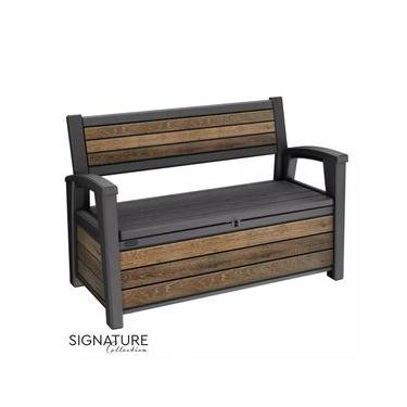 Imagem de Banco e Baú de Jardim 227L Deco Signature – Textura Madeira – Keter