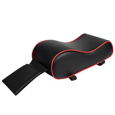 Imagem de Almofada de couro para apoio de braço de carro de 30 x 16 cm, almofada universal para apoio de braço de espuma viscoelástica para carro, acessórios interiores de carro com bolsa de armazenamento de