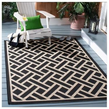 Imagem de SPXMQSS Tapete de exterior para pátios, tapete lavável antiderrapante veludo cristal grande tapetes para área externa resistente ao desgaste para varanda, deck, varanda, jardim, cozinha D 200 x 300 cm