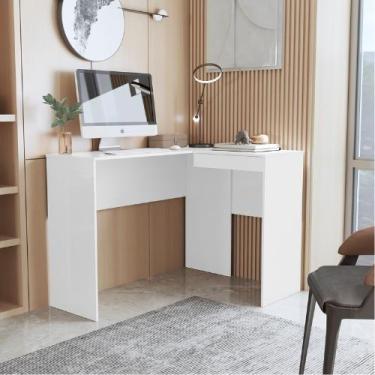 Imagem de Escrivaninha Em L Bélgica Penteadeira Mesa De Canto Para Quarto E Escr