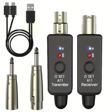 Imagem de INGPARTNER Transmissor de microfone sem fio A11, receptor de 4 canais, adaptador de microfone XLR, sistema de microfone sem fio para microfones dinâmicos/condensadores, mixer de áudio, câmera DSLR