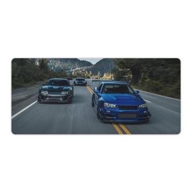 Imagem de JDM Car R34 Road Racing Sports Desk Pad Mouse Pad Antiderrapante Grande Material de Escritório Tapete de Mesa Impermeável Borracha Escrita para Escritório Jogo Casa 40 x 90 cm