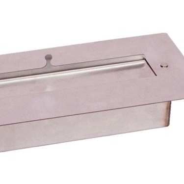 Imagem de Queimador Lareira Portátil De Embutir Aço Inox 39x16,5x6cm