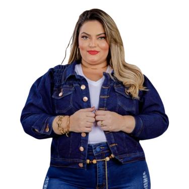 Imagem de JAQUETA JEANS PRINCESA PLUS SIZE DOLCE SEDUTTI AZUL MARINHO