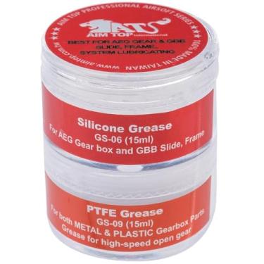 Imagem de Evike - AIM Top graxa de silicone para pistolas e rifles AEG Airsoft & GBB Airsoft (Modelo: Combo Set PTFE e Silicone)