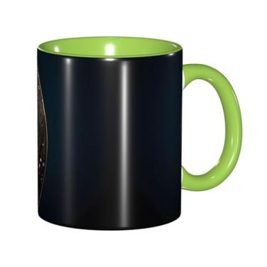 Imagem de Zeraoke Nota musical dourada com estampa de estrela brilhante caída canecas de café criativas, personalizadas, presente para família, tamanho de 325 ml, unissex