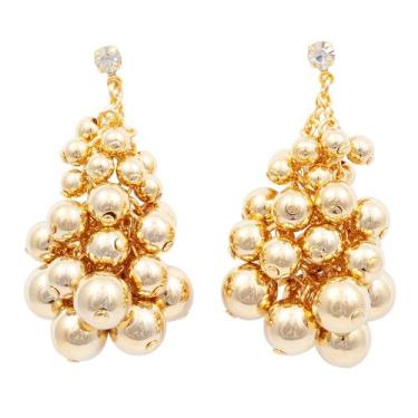 Imagem de Brinco Metal Bolinhas BC1371 - Akasaki, Dourado