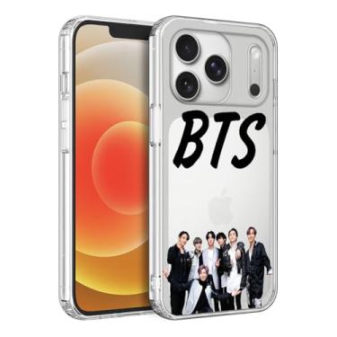Imagem de WWDIYHOUSE Capa compatível com iPhone 17 Pro Max, capa transparente de TPU macio à prova de choque para homens/mulheres/meninas/meninos (Fashion-BTS-4)